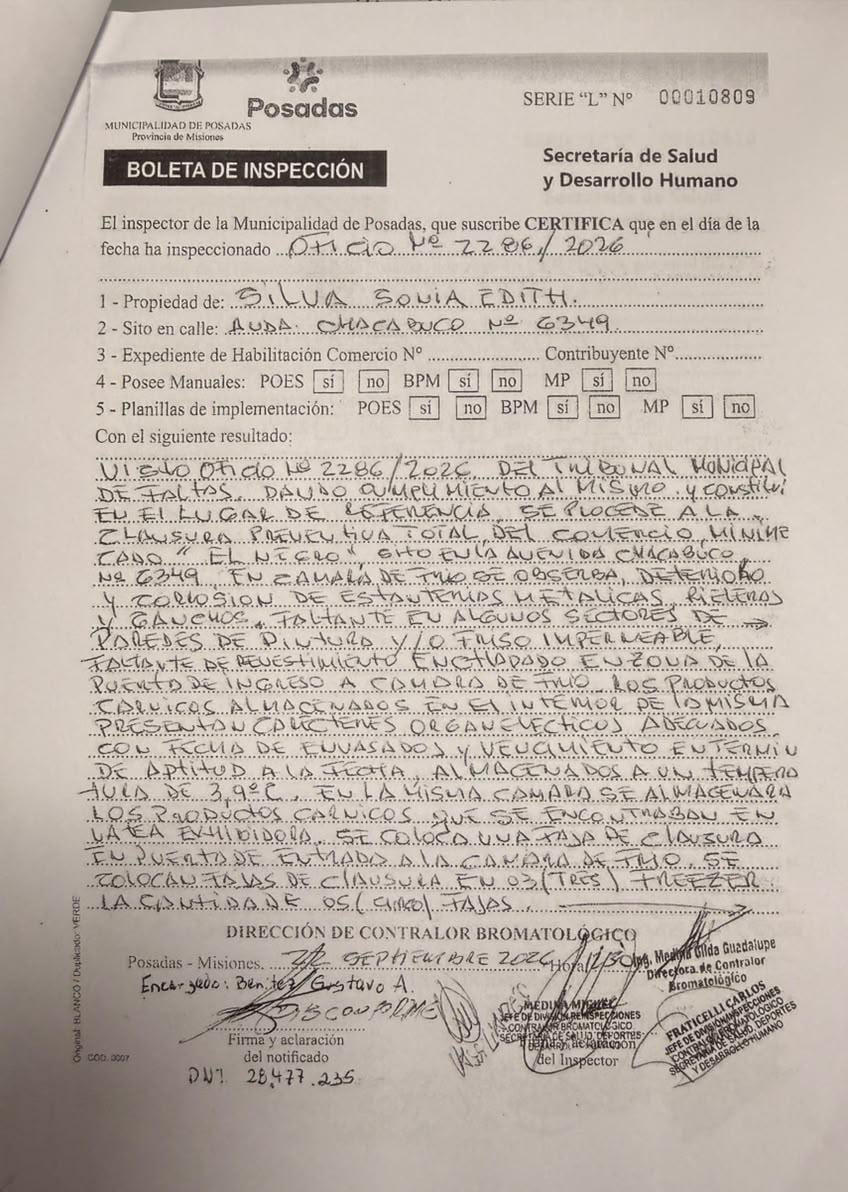 <p>Graves irregulares sanitarias: clausura preventiva de un minimercado en Posadas</p>